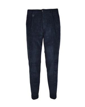 Paolo Pecora Tailored Corduroy Pants With Refined Finish - Blue