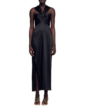Sandro Tailored Maxi Dress - Blue