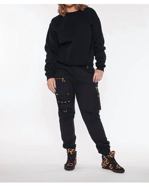 Circular Path Oversized Boyfriend Sweatshirt - Black