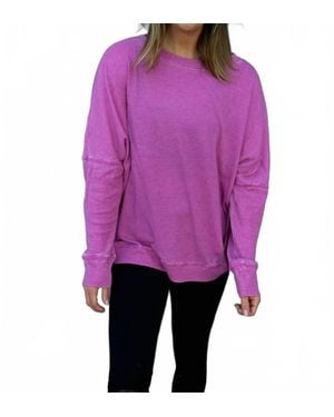Mono B Waffle Ribbed Pullover - Purple