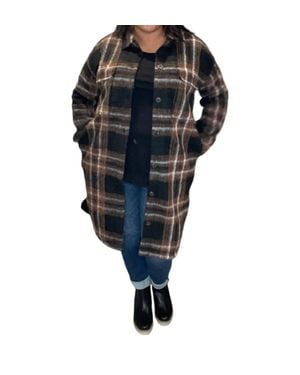 Saltwater Luxe Plaid Button Up Jacket - Blue