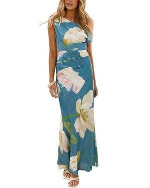 LOEY One-Shoulder Maxi Dress - Blue