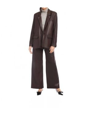 Fifteen Twenty Regan Faux Leather Blazer - Brown