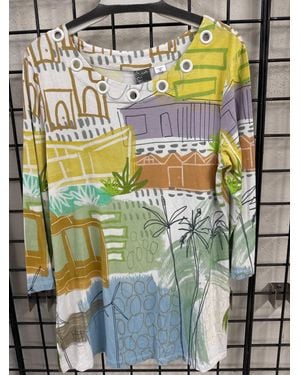Dolcezza Palm Springs Cityscape Blouse - Green
