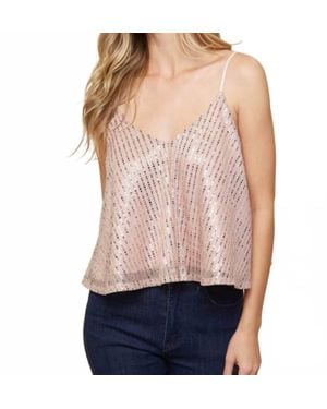 Saints & Hearts Skylar Sequin Adjustable Strap Tank Top - Pink