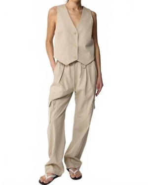 ALMINA CONCEPT Elastic Ankle Cargo Pants - Natural