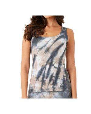 French Kyss Marble Wash Tank Top - Blue