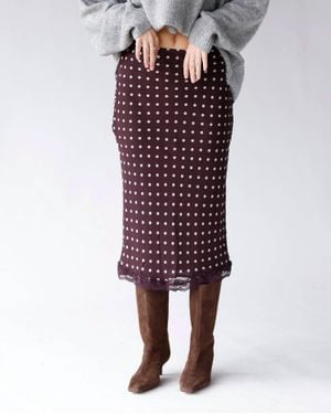 Bailey Rose Polka Midi Skirt - Red