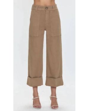 Pistola Maya Cuffed Hem Wide Leg Pants - Natural