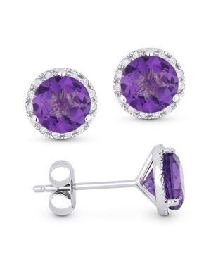 SSELECTS 6.5 16.9 Mm 1.62Ct Amethyst Stud Earrings - Purple