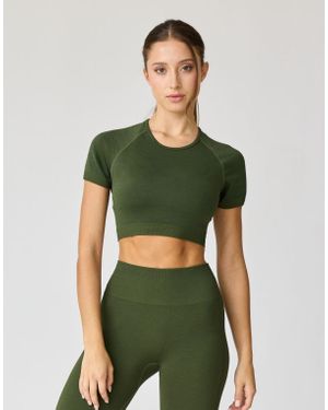 AVA Active Airlite Seamless Crop T-Shirt - Green
