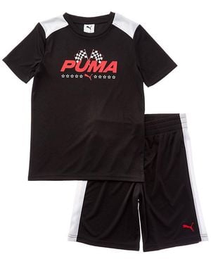 PUMA 2Pc T-Shirt & Short Set - Black