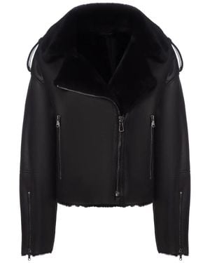 Alaska® Outerwear Genuine Shearling Lamb Leather Jacket - Black