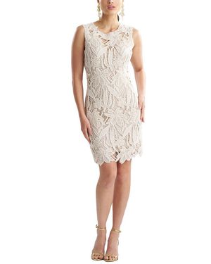 Natori Crochet Lace Sheath Dress - White