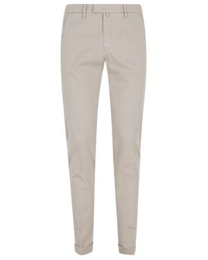 BRIGLIA Dove Tricotina Medium Waist Cotton-Blend Straight-Leg Pants - Gray