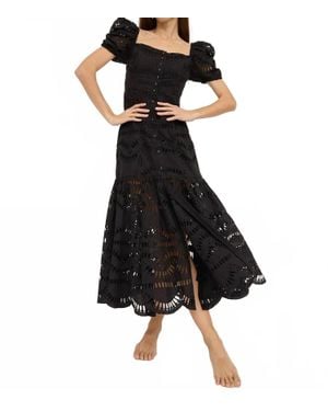 Raisonnel Eyelet Midi Dress - Black