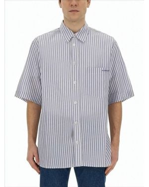 Isabel Marant Relaxed Fit Striped Short-Sleeved Shirt - Blue