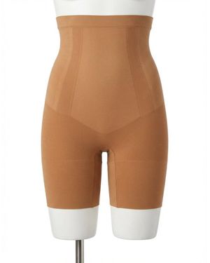 Spanx High-Waisted Mid-Thigh Shorts - Brown