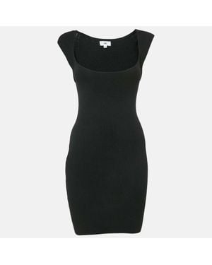 LPA Rib Knit Cap Sleeve Short Dress - Black