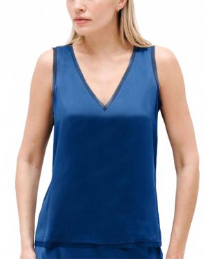 Go> By Go Silk V-Tee Redux Top - Blue