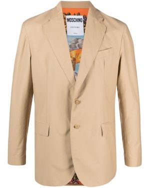 Moschino Cotton Blend Blazer - Natural