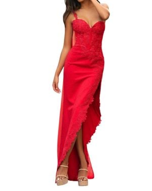 open lace back dress Sherri Hill Fit and Flare Corset Prom Dress 57012 main image 1