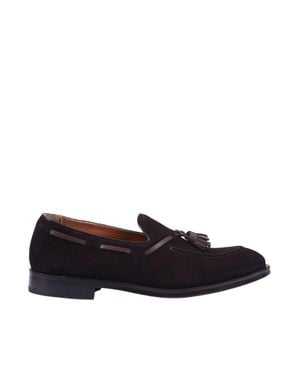 Doucal's Adler Calfskin Suede Loafers - Black