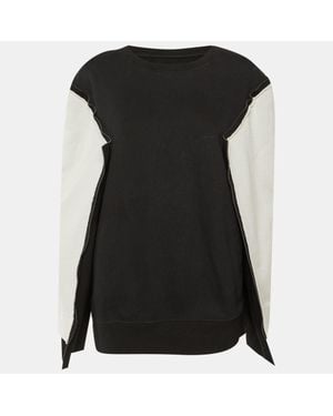 Maison Margiela Monochrome Cotton Knit Cape Sleeve Sweatshirt - Black