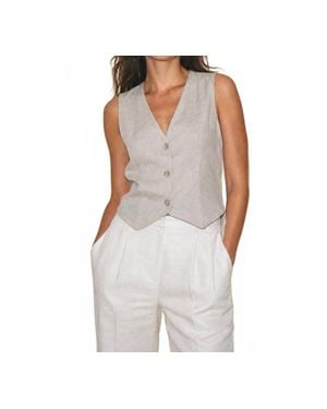Floro's Mercantile Camille Linen Vest - White