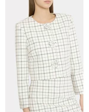 MILLY Mika Plaid Jacket - White