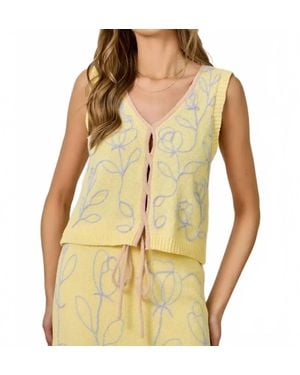Mystree Bloom Knit Vest - Yellow
