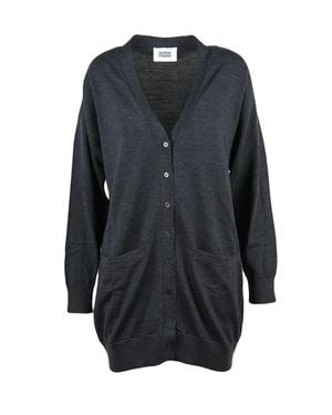 Alpha Studio Extrafine Merino Wool V-Neck Cardigan - Black