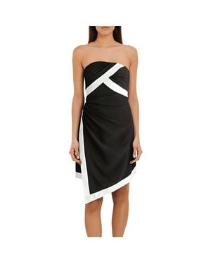 Halston Lanie Colorblock Polyester Mini Dress - Black