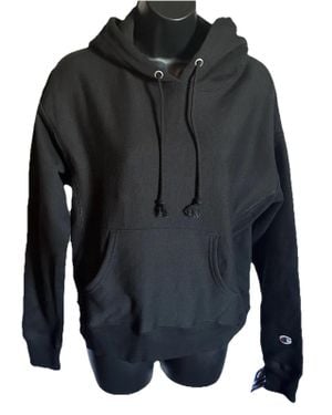 Champion Reverse Weave Hoodie Long Sleeve Pullover Srt656 - Black