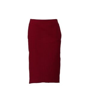 N°21 Checkered Pencil Central Slit Midi Skirt