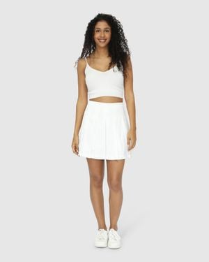 Belle & Bloom Palm Breeze Tennis Skort - White