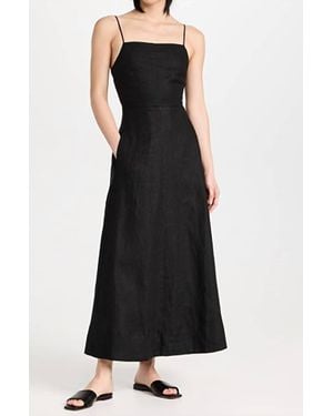 Enza Costa Laced Open Back Linen Dress - Black