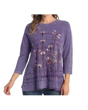 Jess & Jane Campo Mineral Washed Cotton Layered Top - Purple