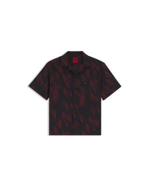 HUGO X Rb Oversize-Fit Shirt With Printed Pattern - Black
