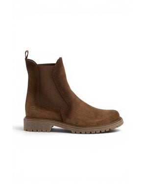 Tamaris Leather High Chelsea Ankle Boots - Brown