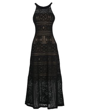 D. EXTERIOR Intricate Crochet Midi Dress With Halter Neckline And Inner Slip - Black