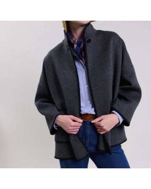 Hartford Valentine Long Sleeve Coat - Blue