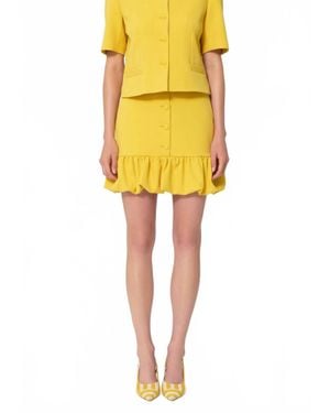 Tara Jarmon Josie Ruffle Mini Skirt - Yellow