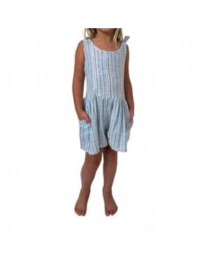 Splendid Girls Splash Stripe Romper - Blue