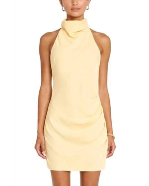 Amanda Uprichard Chantel Halter Mini Dress - Natural