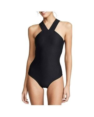 Shoshanna Standard Tide High Neck One Piece Swimsuit - Black