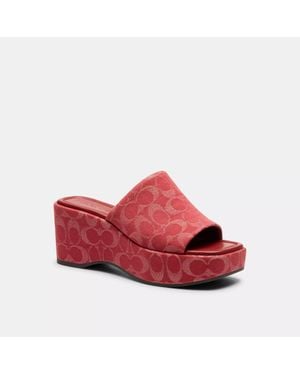 COACH Phoebe Platform Sandal - Red