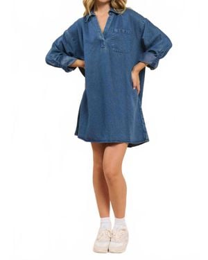 Sadie & Sage It's Pouring Denim Mini Dress - Blue