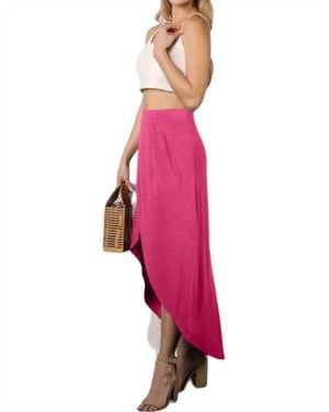 Ninexis Hi-Low Open Front Maxi Skirt - Pink