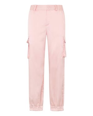 Philipp Plein Satin Cargo Fit Drawstring Pants - Pink